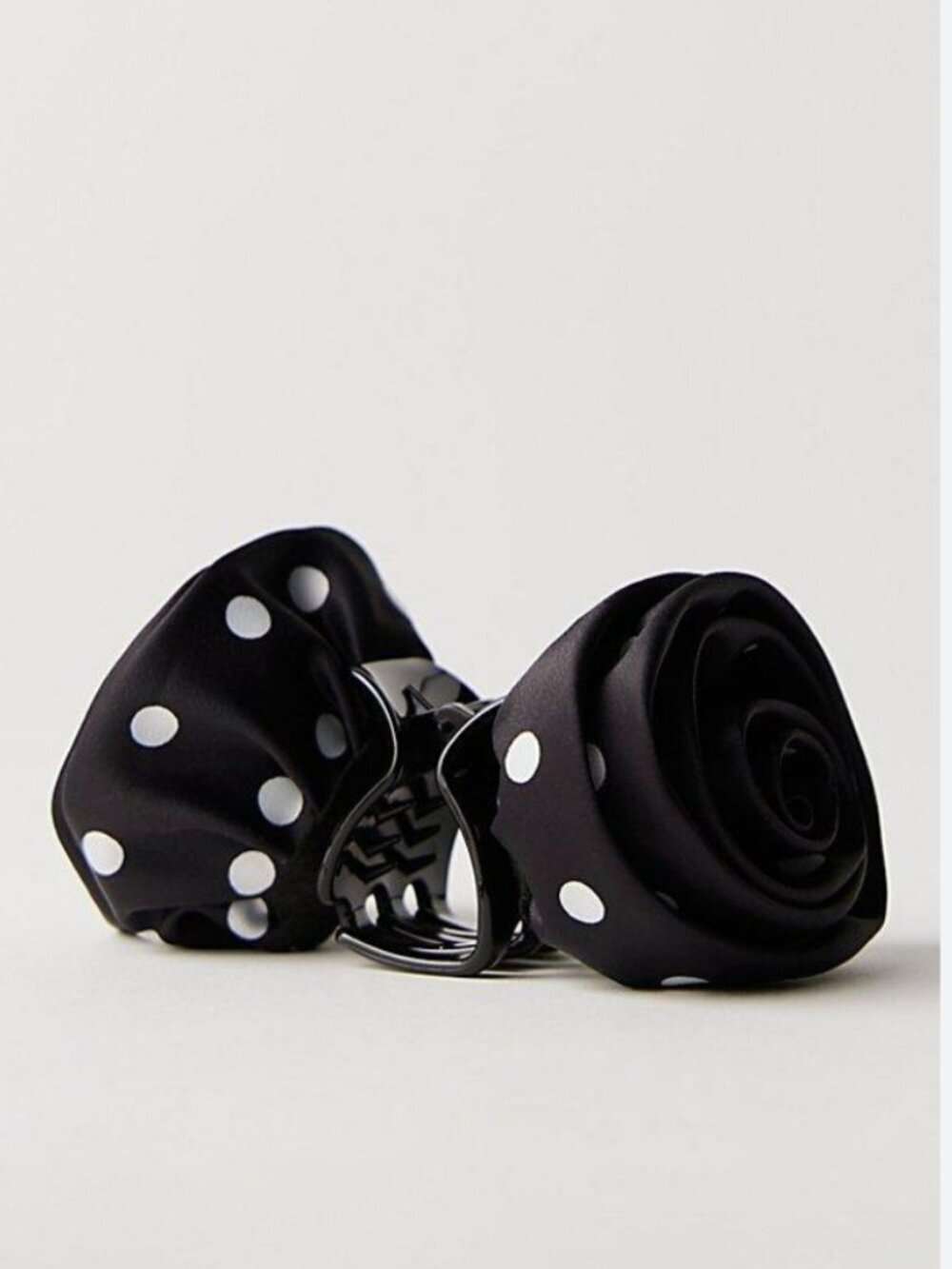 NWT Free People Grand Gesture Floral Clip in Black and White Polka Dots
